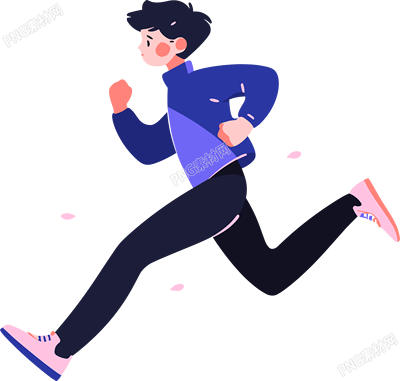 晨跑透明背景插圖