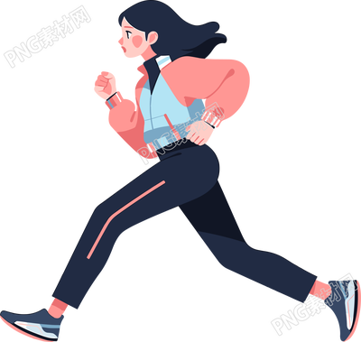 晨跑女孩插畫