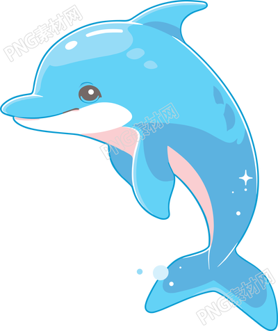 海豚卡通素材插畫