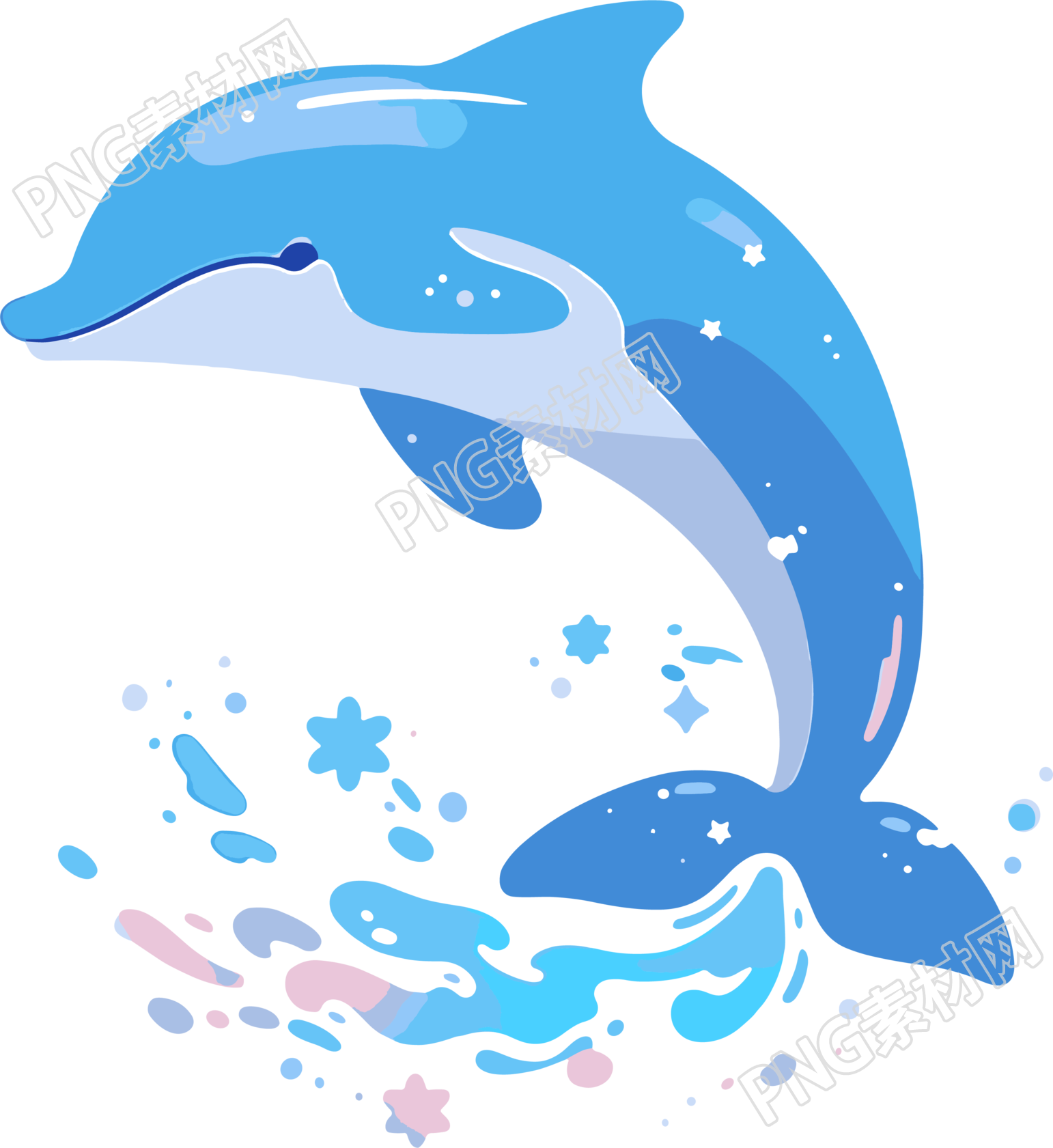 海豚卡通商用插画设计