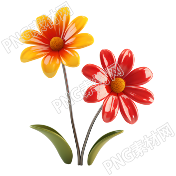 3D花卉透明背景素材