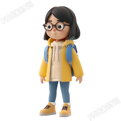卡通學(xué)生3D素材