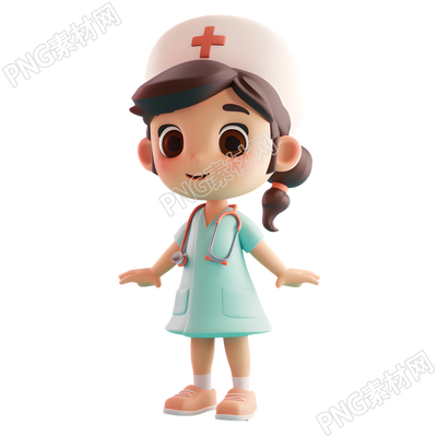 3D護士卡通插圖