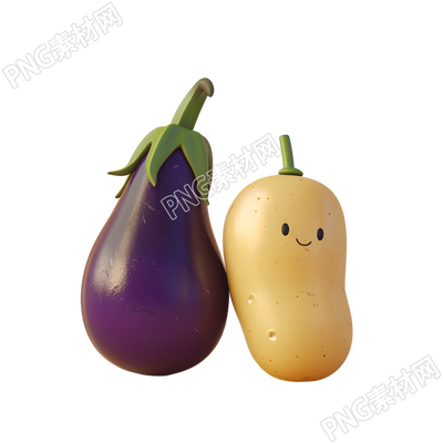 果蔬茄子土豆插畫
