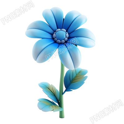 3D花朵透明背景插畫