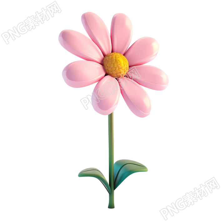 3D花朵插画元素