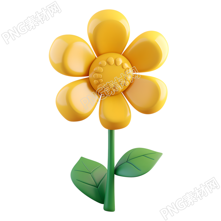 3D花朵可爱插图