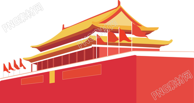 天安門手繪插畫素材