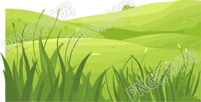 草地簡(jiǎn)約平面插畫(huà)