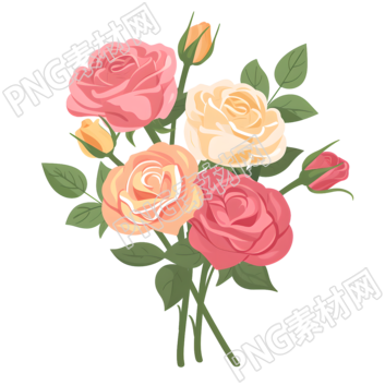 玫瑰花束PNG插畫