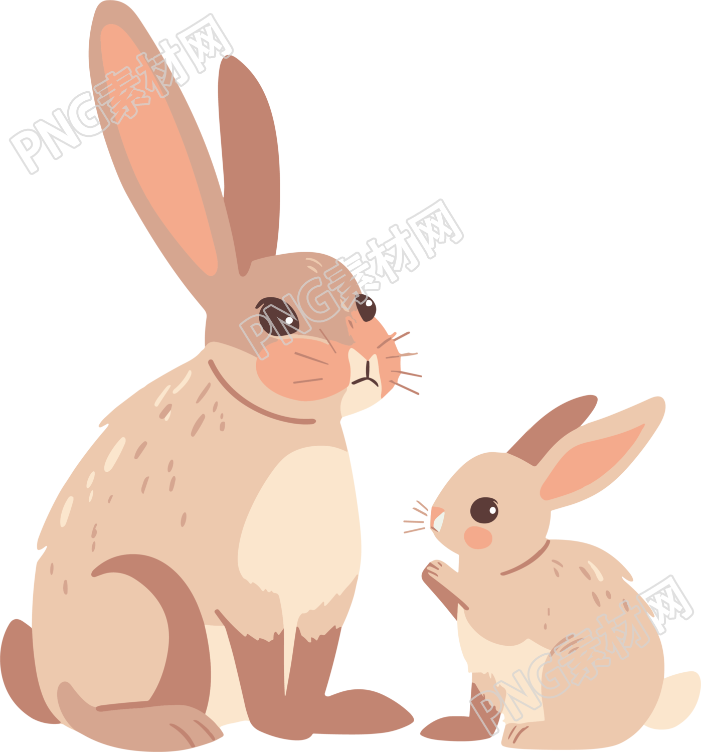 兔妈妈卡通平面插画