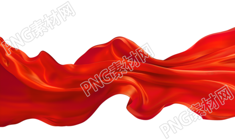 红飘带高清PNG插画