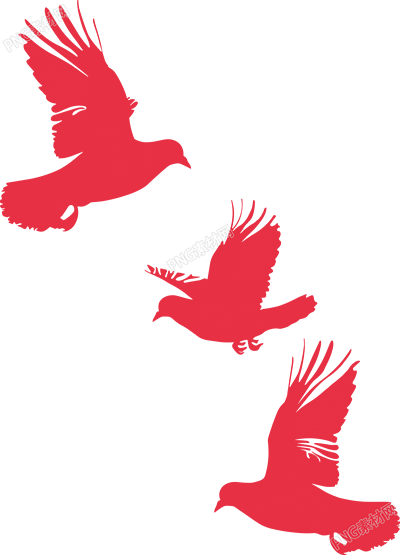 紅色和平鴿插畫