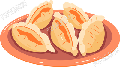餃子美食插畫