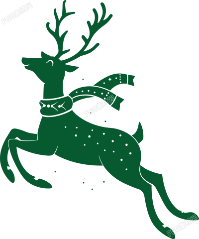麋鹿圣誕綠色簡(jiǎn)約素材