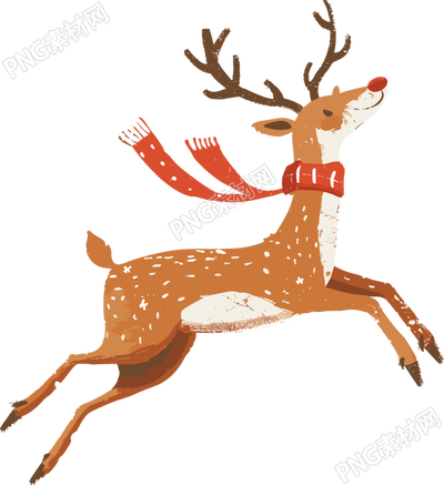 麋鹿圣誕PNG插圖