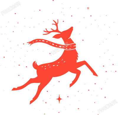 麋鹿圣誕紅色剪影素材