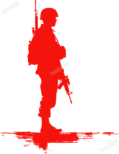 士兵剪影紅色風(fēng)格素材