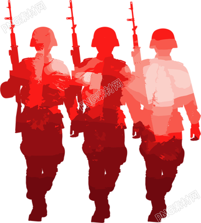 士兵剪影元素