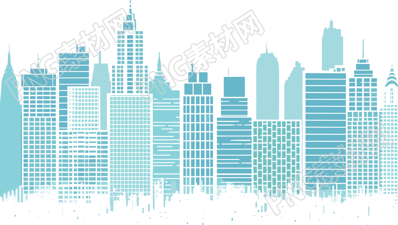 颗粒感城市简洁大气插画