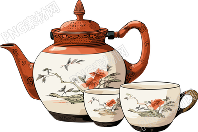 中式茶壺透明背景元素