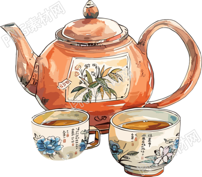 中式茶壺簡(jiǎn)約插畫(huà)