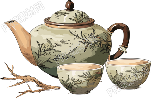 中式茶壶插图