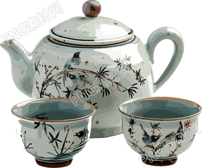 中式茶壺插畫(huà)