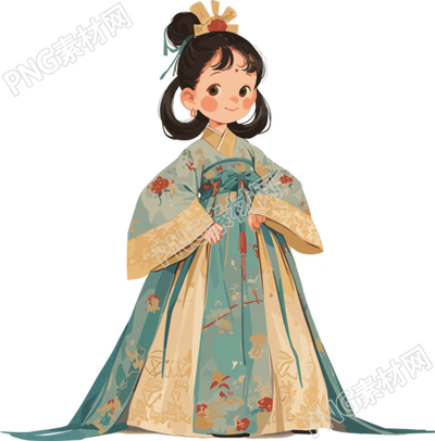 古風(fēng)小孩PNG插圖