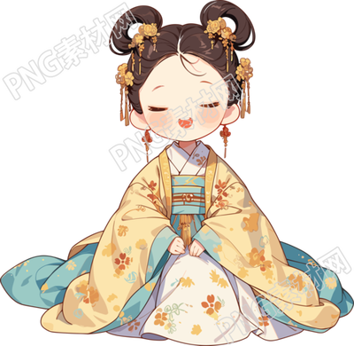 古風(fēng)小孩透明背景素材