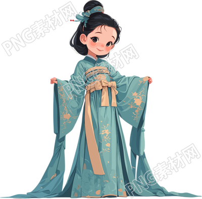 古風(fēng)小孩可商用插畫