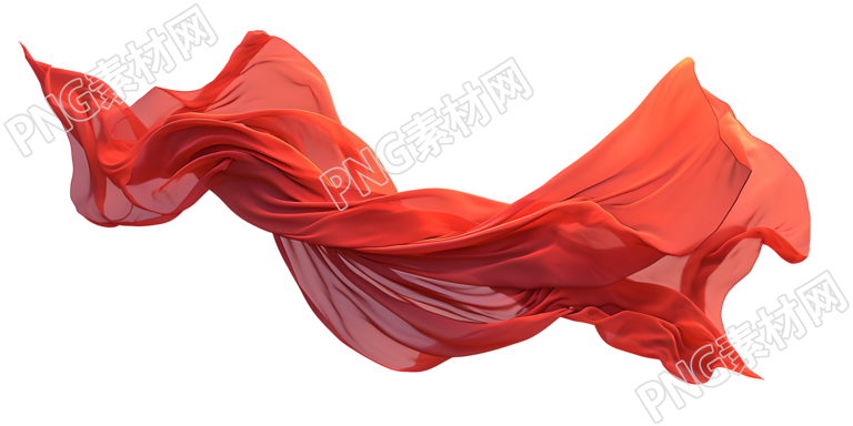 红飘带PNG素材