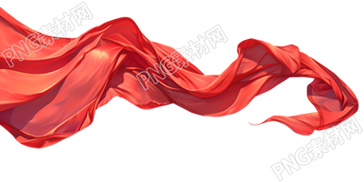 紅飄帶絲綢布料插圖