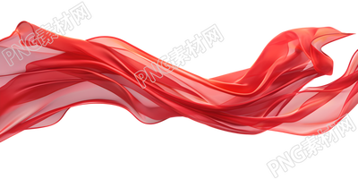 紅飄帶插畫元素