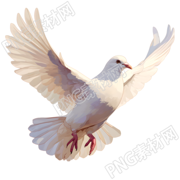 白鴿扁平插圖