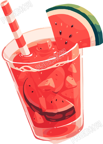 西瓜汁高清插畫