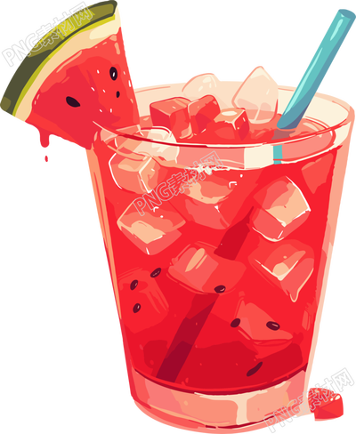 西瓜汁插畫素材