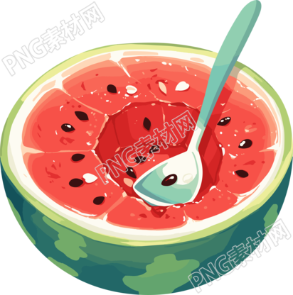 半个西瓜PNG插图