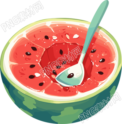 半個西瓜PNG插圖
