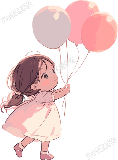拿氣球的小孩插圖
