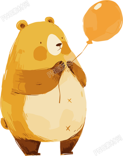 拿氣球的小熊插圖