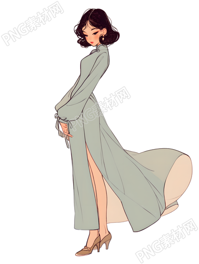 魅力女性可商用插畫