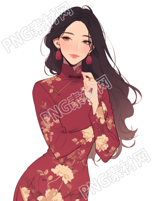 魅力女性簡潔插畫