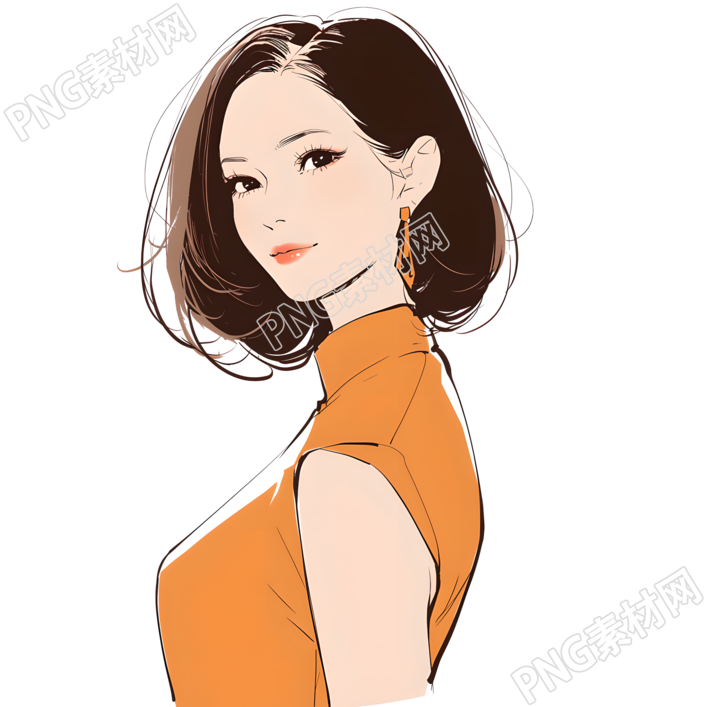 魅力女性唯美插图