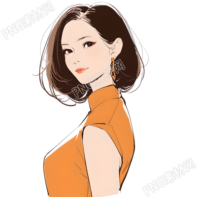 魅力女性唯美插圖