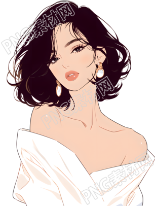魅力女性簡約插畫