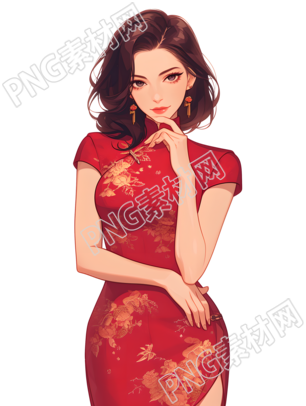 魅力女性旗袍素材