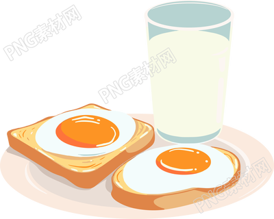 營(yíng)養(yǎng)早餐美味牛奶插畫