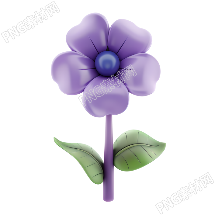 3D花朵紫色插图