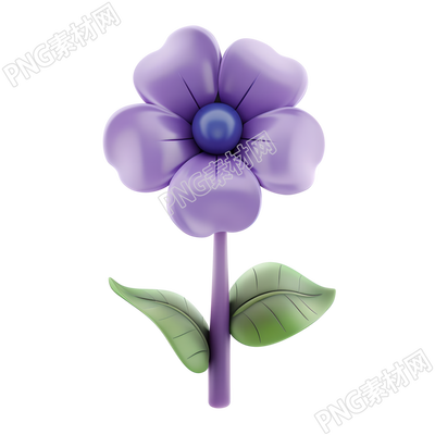 3D花朵紫色插圖